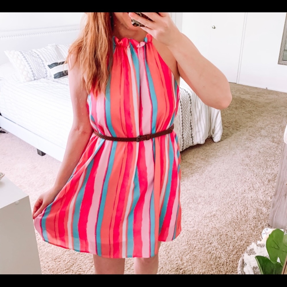 NWOT striped Pink Lilly Dress